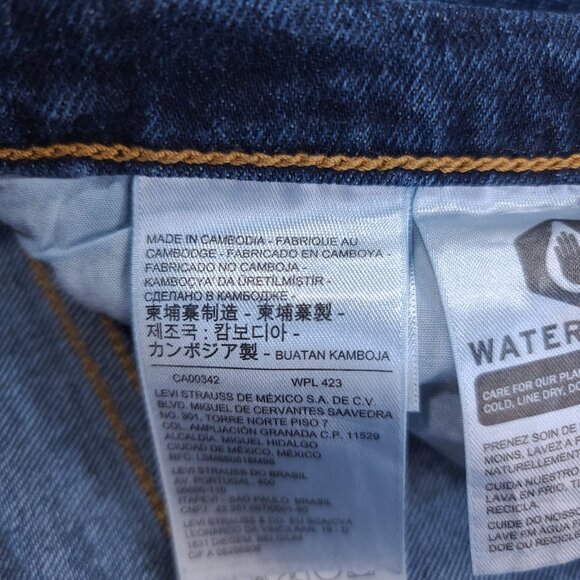 Levis Premium Jeans Womens 30 Big E Wedgie Straight Ankle Dark Blue Denim - Picture 8 of 10